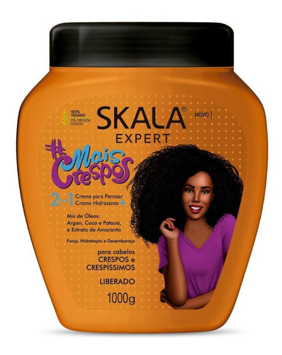 Máscara Creme Tratamento Cabelo Mais Crespos Skala Pote 1kg