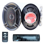 Kit Audio Estéreo Bluetooth Usb + Parlantes 6.9' 650w  4vias