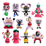 . Juguetes De Figuras De Acción De Cuphead, 12 Piezas