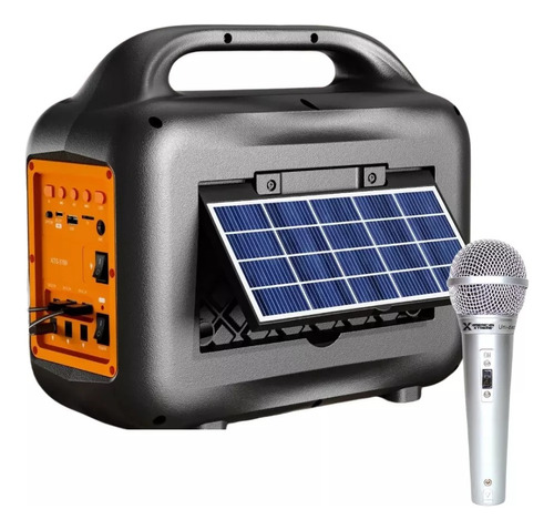 Bocina Gts 1768 Bluetooth Radio Fm Linterna Panel Solar 