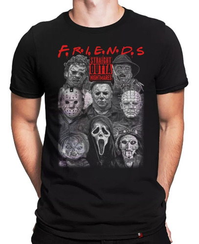 Camiseta Jason Freddy Krueger Chucky Friends Terror Filmes