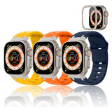 3 Correa + Funda Mica Para Apple Watch Iwatch Ultra 2 1 49mm