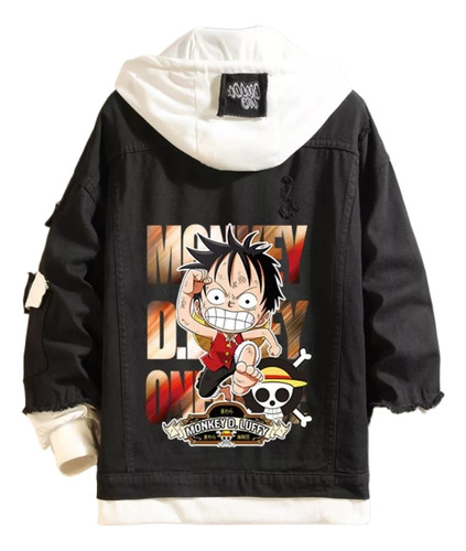 Chaqueta Con Capucha Estampada Anime-one Piece Luffy