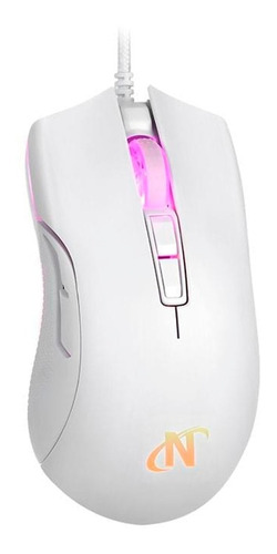 Mouse Gamer Nisuta Usb Led Rgb 10000dpi Pixart 3325 7 Blanco