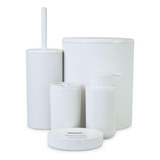 Conjunto Para Banheiro Lavabo Luxo 5pçs Mood Branco Nobre