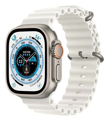 Apple watch ultra Titânio 49 mm Pulseira Branca/oceano 