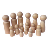 Muñecos De Madera Peg Dolls [ Pack X15 ] Combinados Vincores