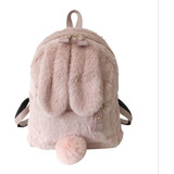 Mochila De Conejito Para Mujer, De Felpa, Pequeña Y Esponjos