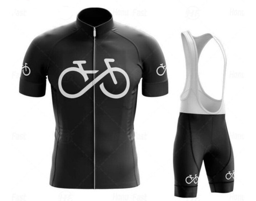 Conjunto Ciclismo Tricota Forever Calza Acolchado Tirantes