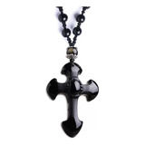 Ttxshyh Collar Con Cruz De Obsidiana Negra, Cruz De Obsidian