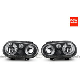 Set De Faros E Code Smoked Con Niebla Golf Gti Mk4 R32 Euro