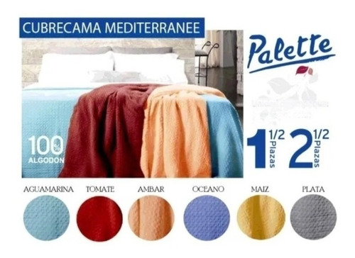 Cubrecama Palette Mediterranee Puro Algodon 2 1/2 Plazas