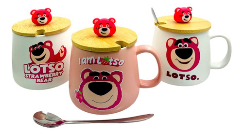 Mugs Tazas De Lotso Oso Toy Story + Tapa Madera Y Cuchara