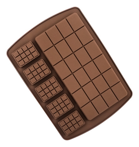 Molde Silicona Chocolatina Grande - Pequeña Gofres Chocolate