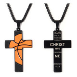 Ckysee Baloncesto Cruz Collar For Niños Hombres Con Bíblico