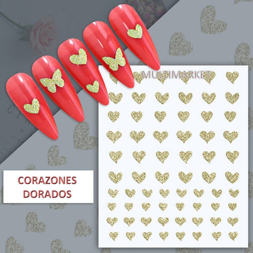 Stickers Para Uñas Adhesivos Glitter De Alto Brillo