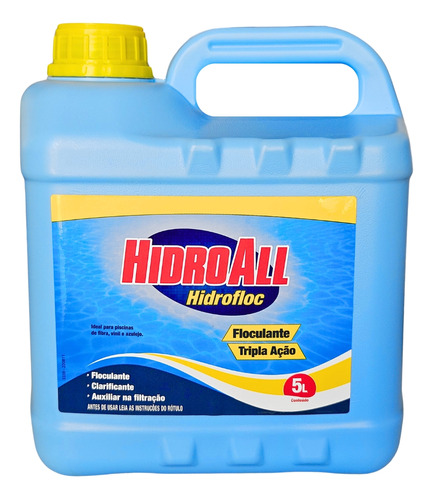 Clarificante Floculante Hidrofloc Tripla Ação Hidroall 5 Lt