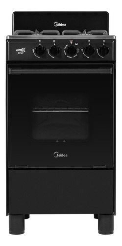 Estufa De Piso Midea Con Copete 20 Inox Chef Negra Color Negro