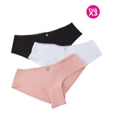 Lili Pink Hipster En Algodón Paquete X3 372 Panty Paqx3 Negr