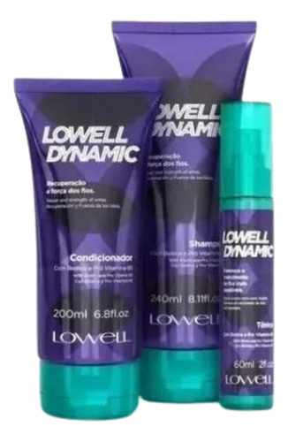 Shampoo, Condicionador E Tônico Kit Lowell Dynamic + Brinde!