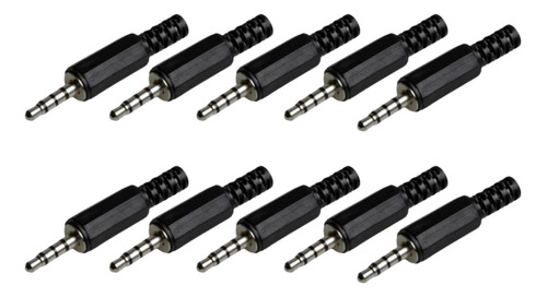 Ficha Plug 3,5mm 4 Contactos Plástico Audio Video X10u