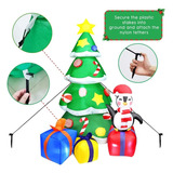 Árbol Inflable De Navidad, Kaqinu 7.5 Pies Led Enciende Infl