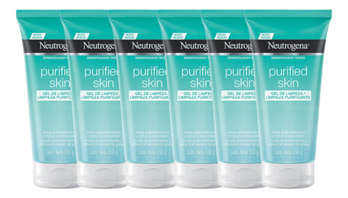 Combo X6 Neutrogena Purified Skin Gel De Limpieza 150 Ml