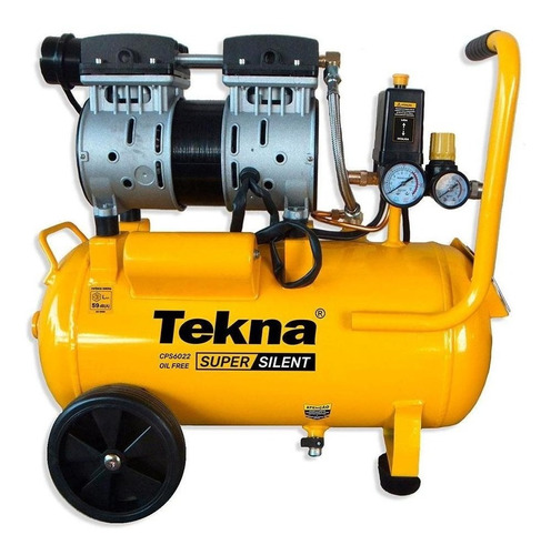 Compressor De Ar Mini Elétrico Portátil Tekna Cps6022 20l 1.5hp 127v Amarelo