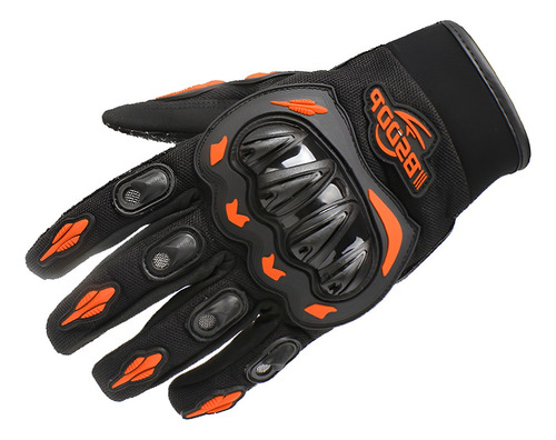 Guantes Para Moto Protección Invierno Impermeables Ciclismo Color Negro/naranja Talla L