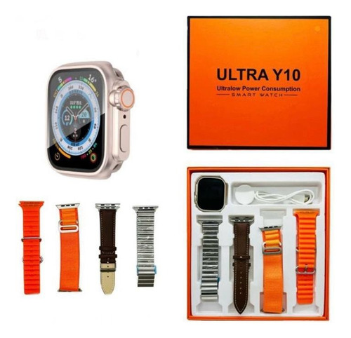 Reloj Smart Watch Inteligente Ultra Y10 Con 4 Correas 