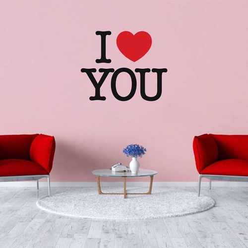 Adesivo De Parede Decorativo Em Recorte I Love You Coração