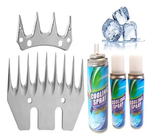 Kit Lâmina 9 Dentes Reta Tosa Tosquiadeira Ovelha + 3 Spray