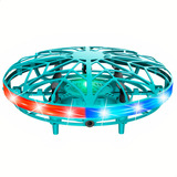 Mini Drone De Juguete Binden Ufo Portátil, Ligero Y Resistente Con Detección De Palma Y Led Usb Recargable Ideal Para Niños, Plástico Verde Aqua