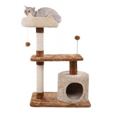 Rascador Torre 78cm Gatos Casa Cama Terciopelo + Juguete