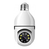 Câmera Giratória Ip Segurança Lâmpada Panorâmica Wifi Espia