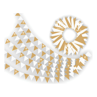 Banderín Fiesta Graduación Dorado\u002Fblanco Artevic 100m | MercadoLibre