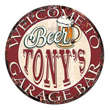 Bienvenido A La Mejor Cerveza Tonys Garage Bar Elegante Letr