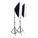 2 Kit De Iluminacion Softbox 50x70 Tripode Socket Bombillos