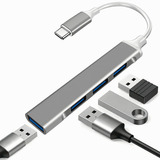 Adaptador Hub Usb Tipo C A 4 Puertos Usb 3.0 Y 2.0 Ultraslim