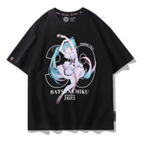 Polera De Manga Corta Estilo Anime Girl Singer Miku