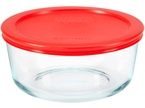 Fuente Contenedor Bowl Con Tapa Pyrex De Vidrio 950 Ml