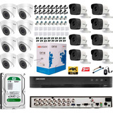 Kit Cámaras  Seguridad 4k Hikvision 16 Ch + 12 Cam + Dd 2 Tb