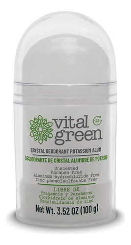 Desodorante Bastão Crystal Vital Green 100g Natural