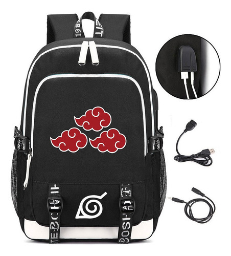 Mochila Escolar Naruto Usb Mochila Casu For Hombres Y Mujere