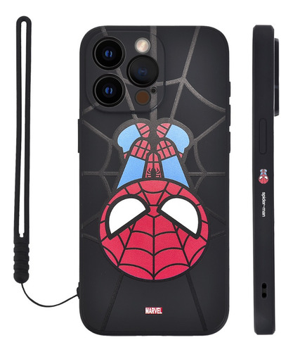 Funda Para iPhone De Silicona Diseño De Spiderman + Correas