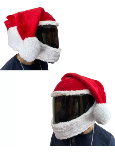 Casco Moto Funda De Peluche Santa 