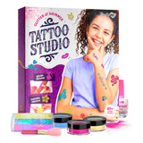 Kit De Estudio De Tatuajes Temporales Brillantes Para Ninos,