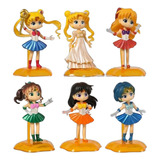 Set  6 Figuras De Acción Sailor Moon Scouts 8cm