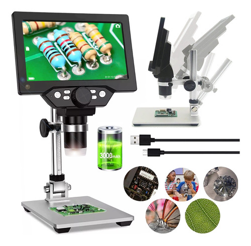 Microscopio Digital 1080p Full Hd Usb Pantalla Lcd 7  + Luz