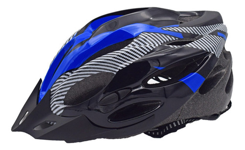 Casco Para Bicicleta Con Visera Regulación Ventilaciones Color Azul Talle M
